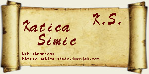Katica Simić vizit kartica